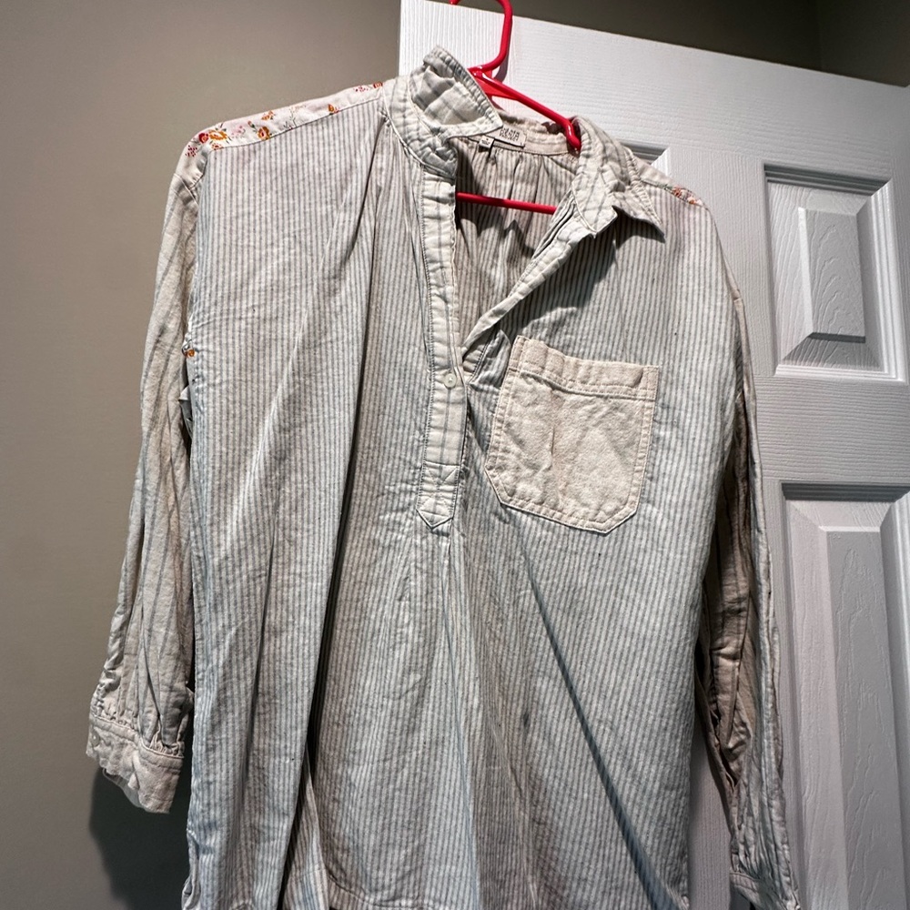 Striped Button-Up Shirt